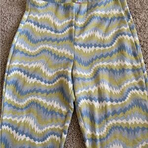 Urban Outfitters Zigzag Knit Patterned Stretchy Pants - Blue, Green, White